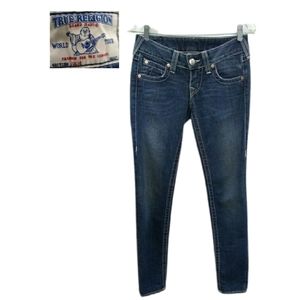 🎉🎉🎉TRUE RELIGION "JULIE" WHITE STITCH JEANS
